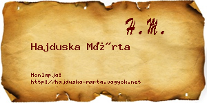 Hajduska Márta névjegykártya